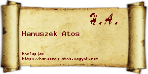 Hanuszek Atos névjegykártya